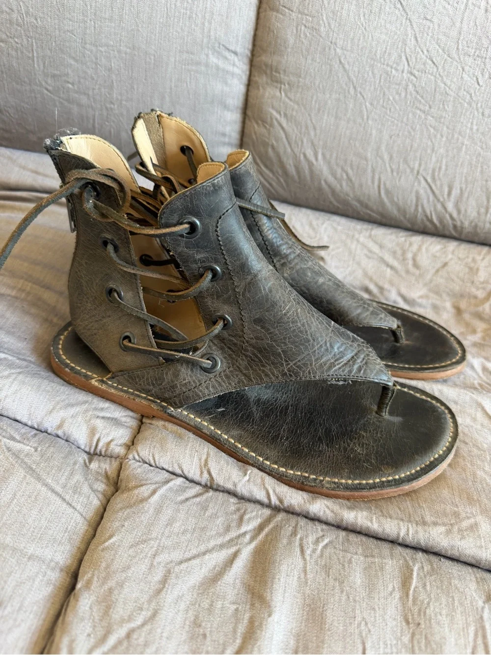 Baske X Free People California Nomad Brown Leather Gladiator Sandal